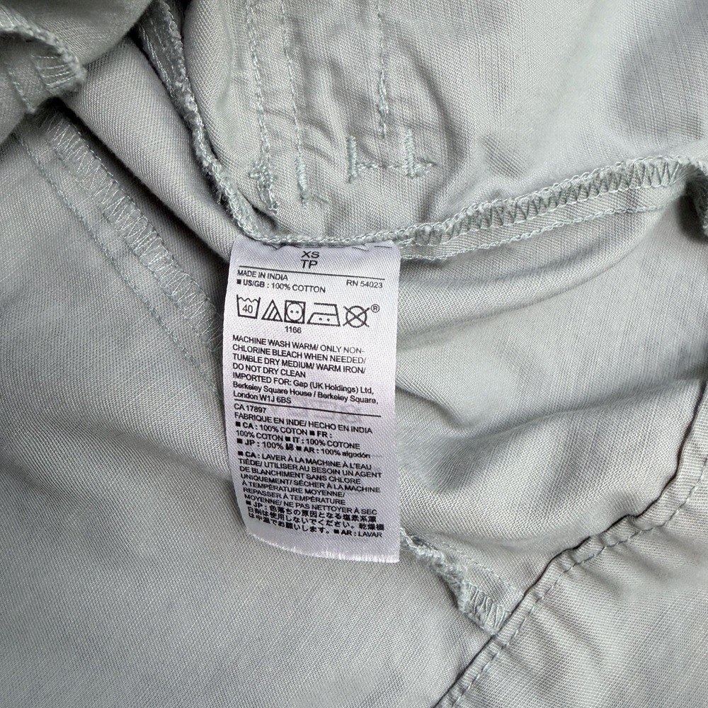 Gap Utility Military Jacket Sage Green Women's Size XS Spring 100% Cotton Zip - Picture 6 of 7